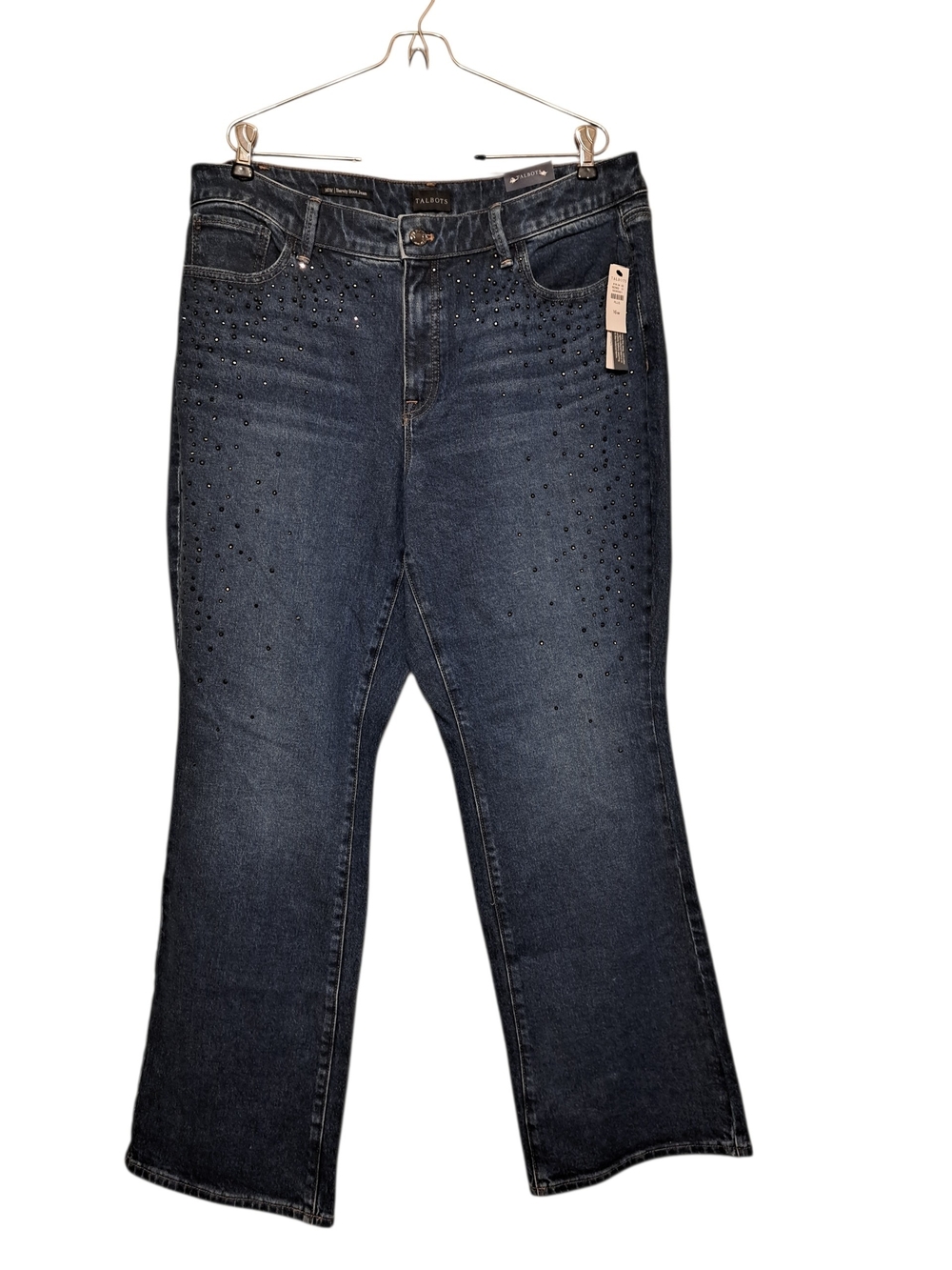 Talbots Dark Blue Embellished Flare Jeans